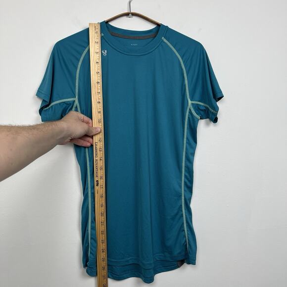 Stoic Women’s Sz Medium Cycling Biking Shirt Turquoise Stripe Active Base Layer - Picture 4 of 6